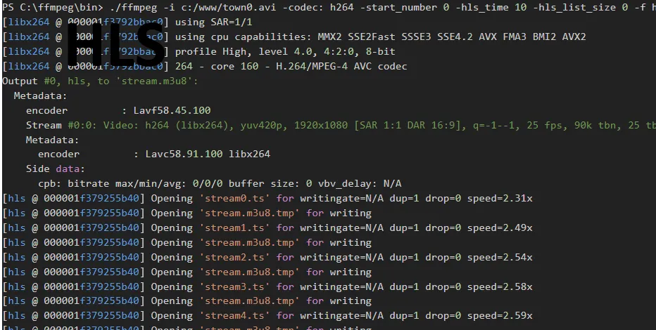 ffmpeg hls streaming
