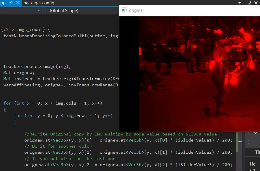 opencv DenoisingColored