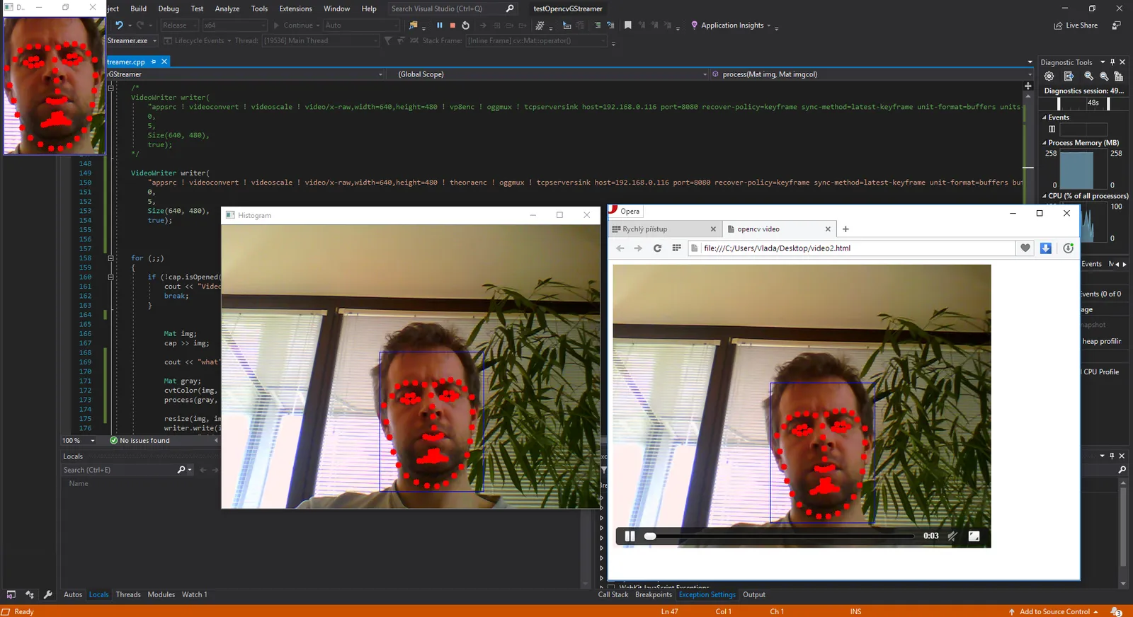 opencv on web video stream