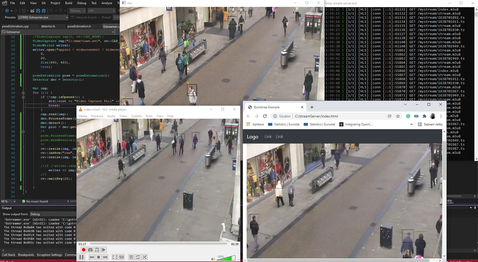 Opencv video stream to web