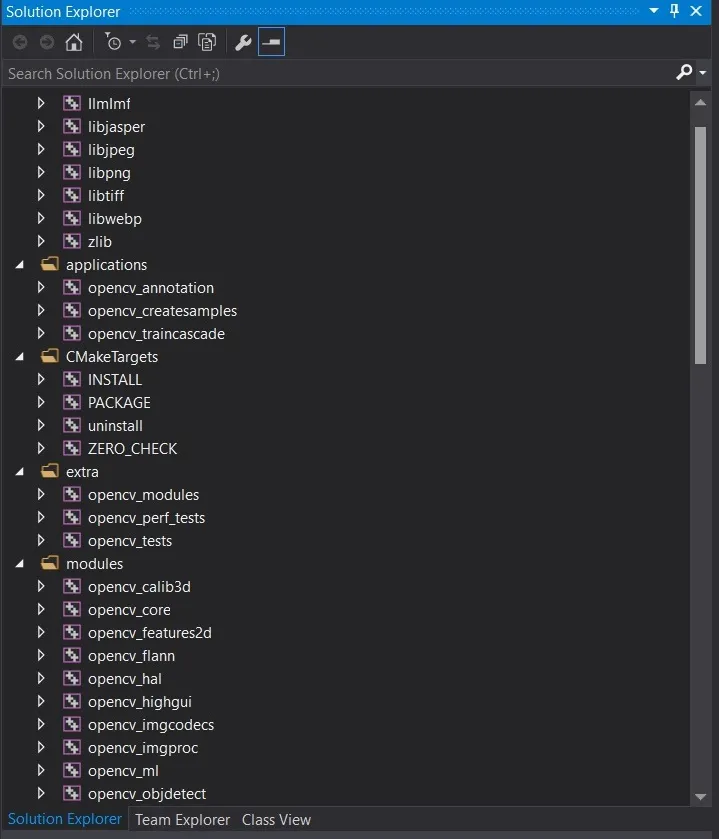 Build opencv Visual Studio 2015