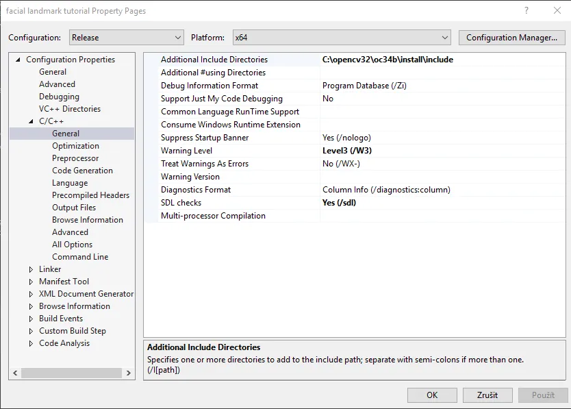 opencv visual studio set up