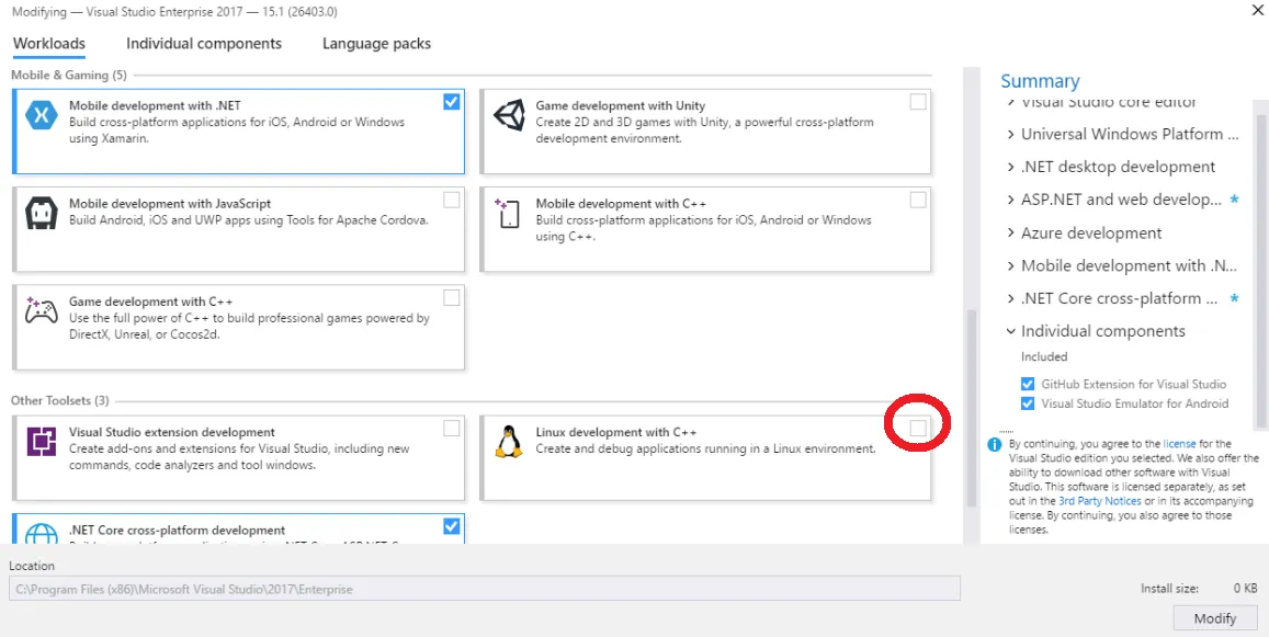 Cross platform development in Visual Studio