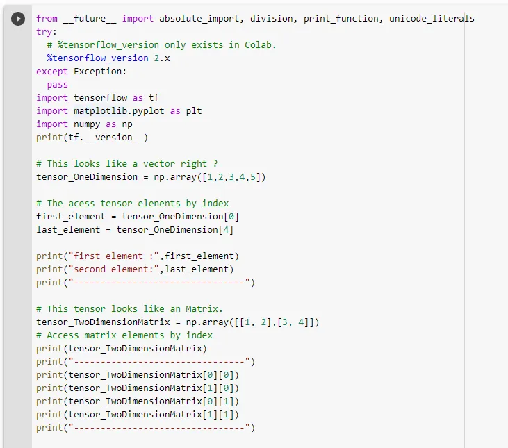 Tensorflow 2 on Colab.research.google.com