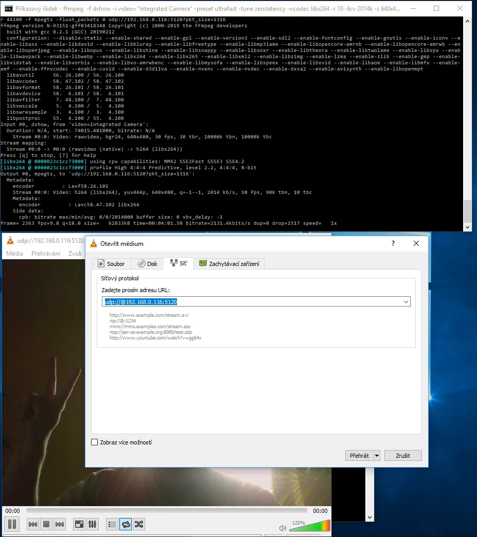 Video stream VLC ffmpeg