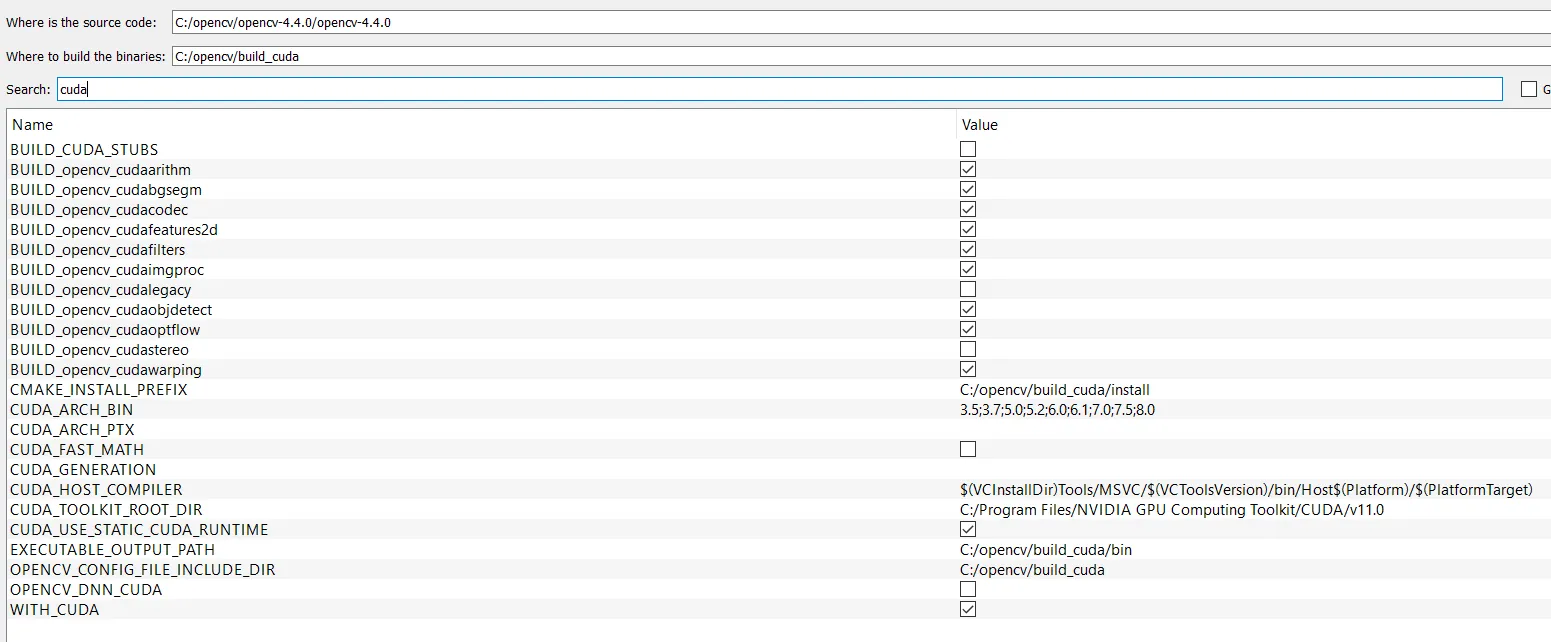 opencv cmake configuration