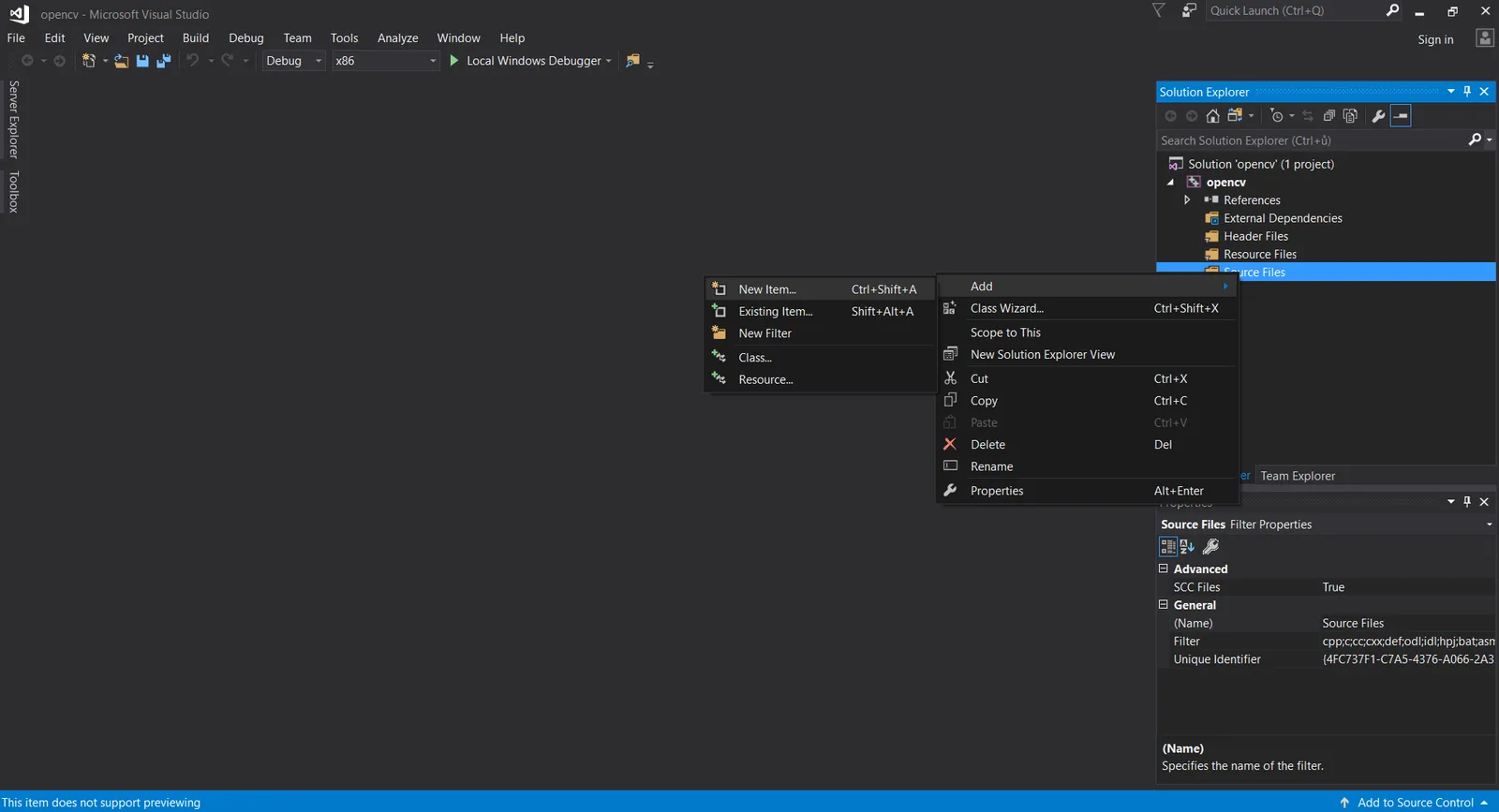 opencv visual studio 2017