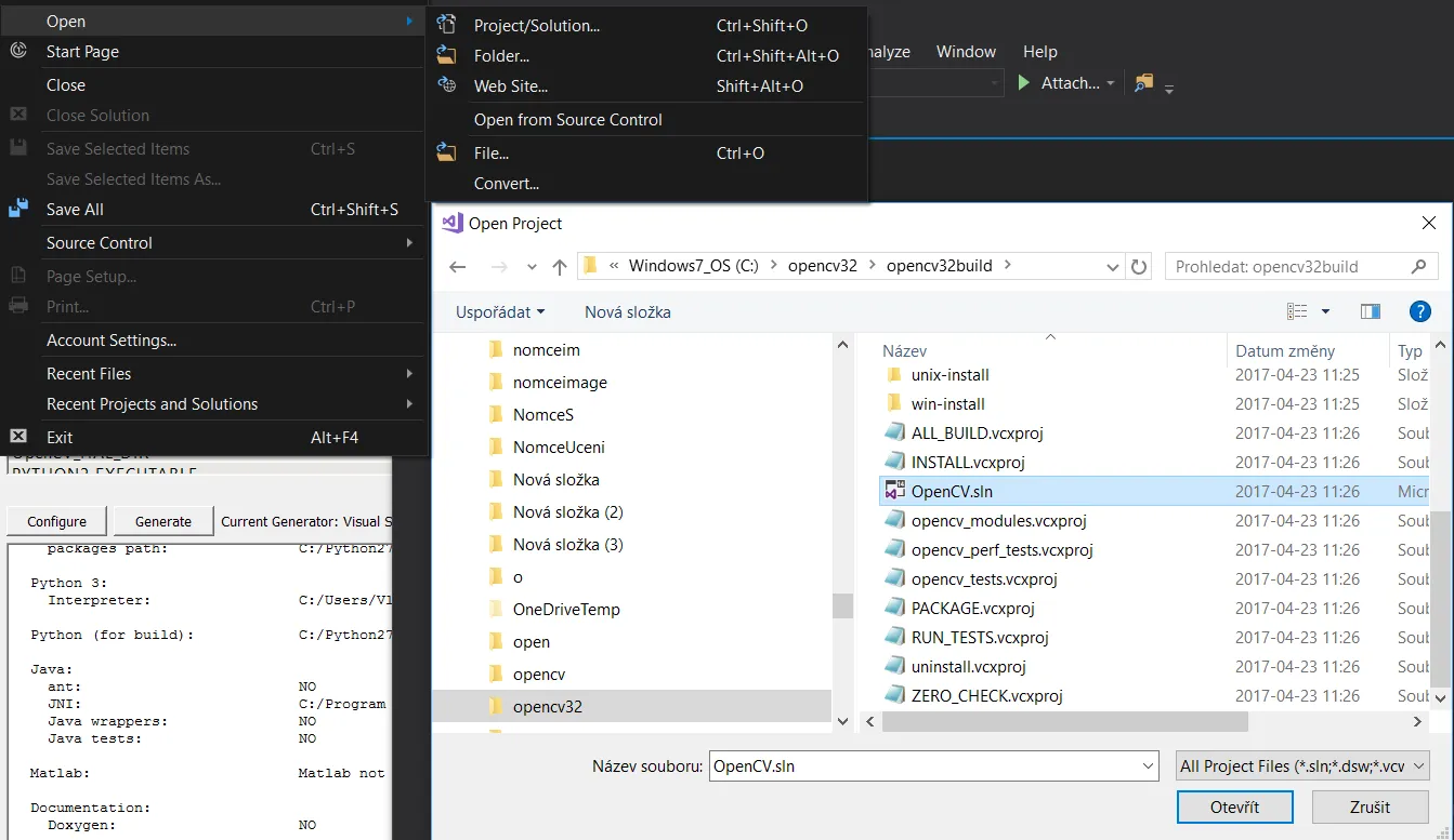 Opencv Install and Build in Visual studio 2017