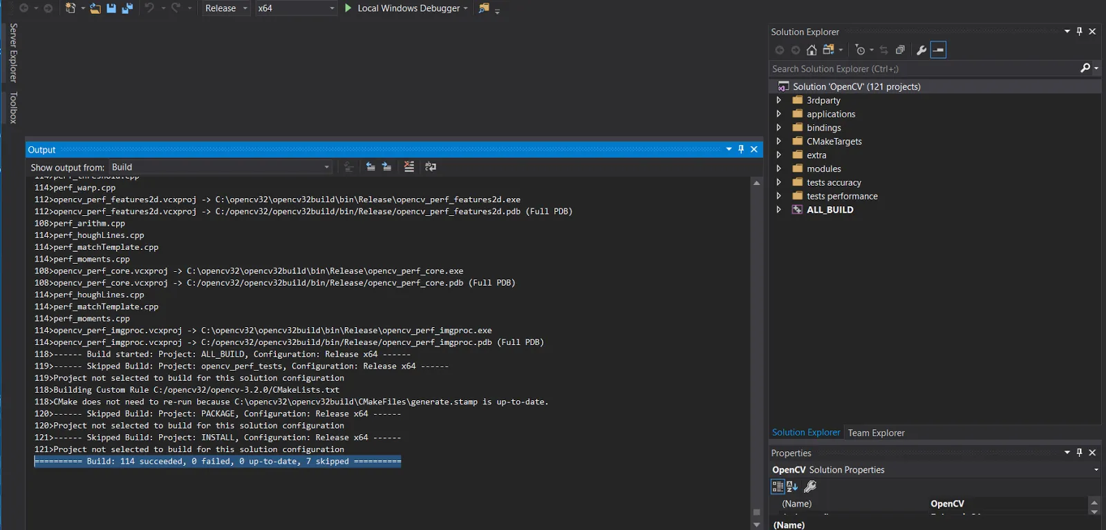 Opencv Install and Build in Visual studio 2017