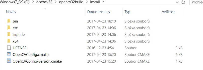 Opencv Install and Build in Visual studio 2017