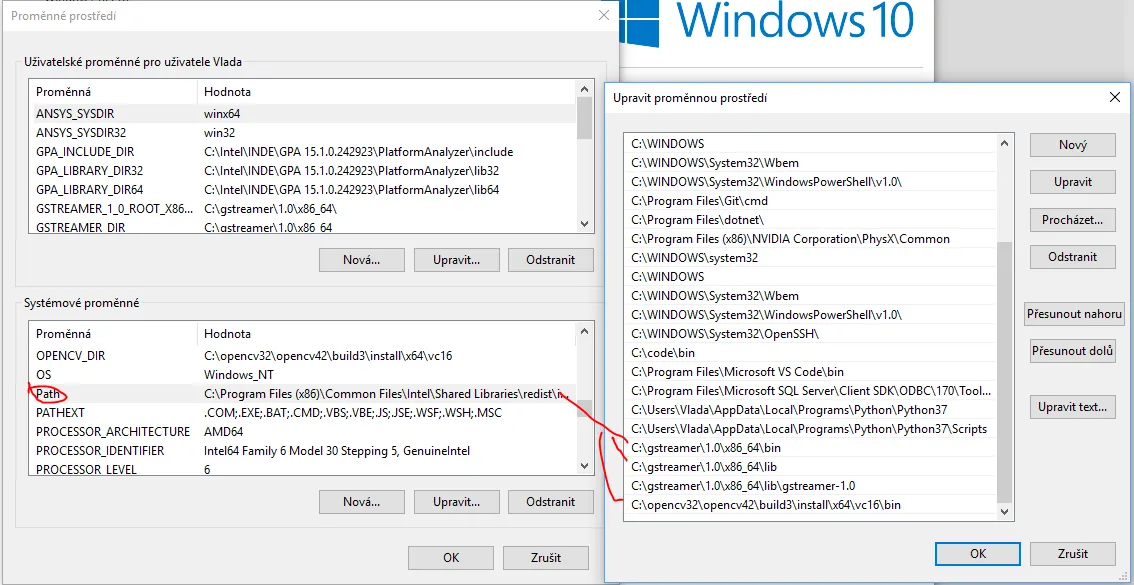 gstreamer windows 10 opencv
